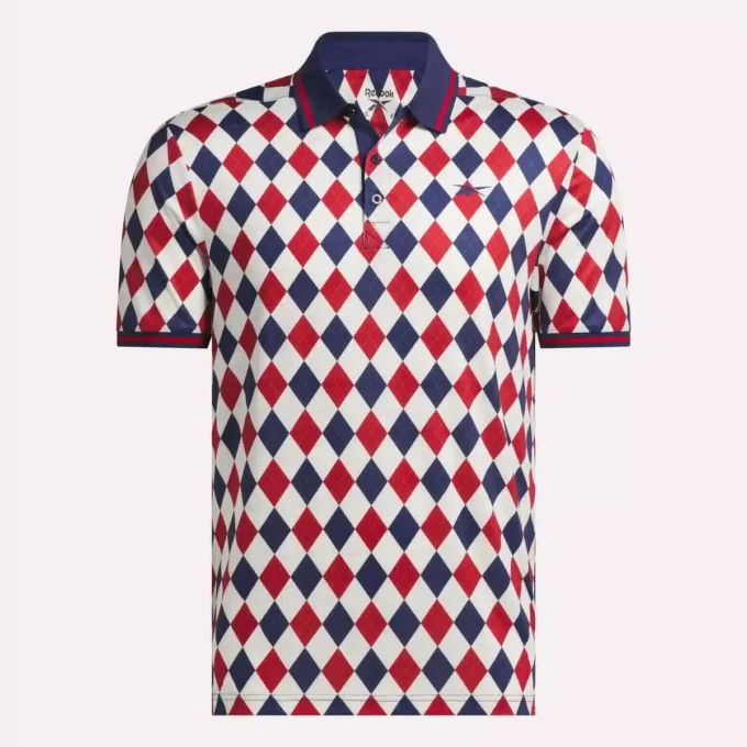 Męska koszulka polo z krótkim rękawem i nadrukiem Vector Argyle Męska koszulka polo z krótkim rękawem i nadrukiem Vector Argyle