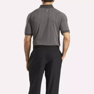Męska koszulka polo z krótkim rękawem w tonacji kolorystycznej Vector Jacquard z wykończeniem w paski Męska koszulka polo z krótkim rękawem w tonacji kolorystycznej Vector Jacquard z wykończeniem w paski