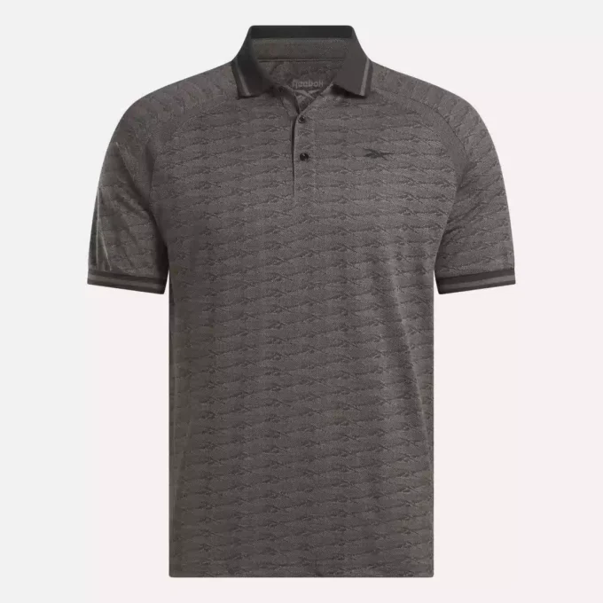 Męska koszulka polo z krótkim rękawem w tonacji kolorystycznej Vector Jacquard z wykończeniem w paski Męska koszulka polo z krótkim rękawem w tonacji kolorystycznej Vector Jacquard z wykończeniem w paski