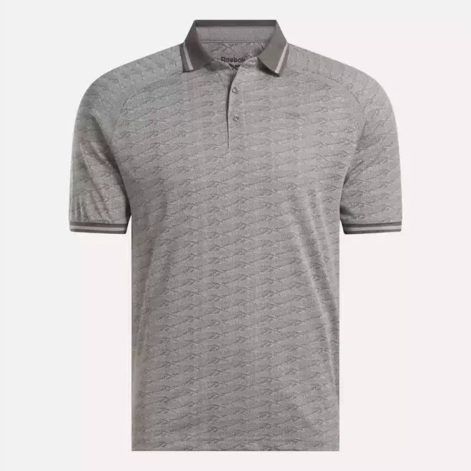 Męska koszulka polo z krótkim rękawem w tonacji kolorystycznej Vector Jacquard z wykończeniem w paski Męska koszulka polo z krótkim rękawem w tonacji kolorystycznej Vector Jacquard z wykończeniem w paski